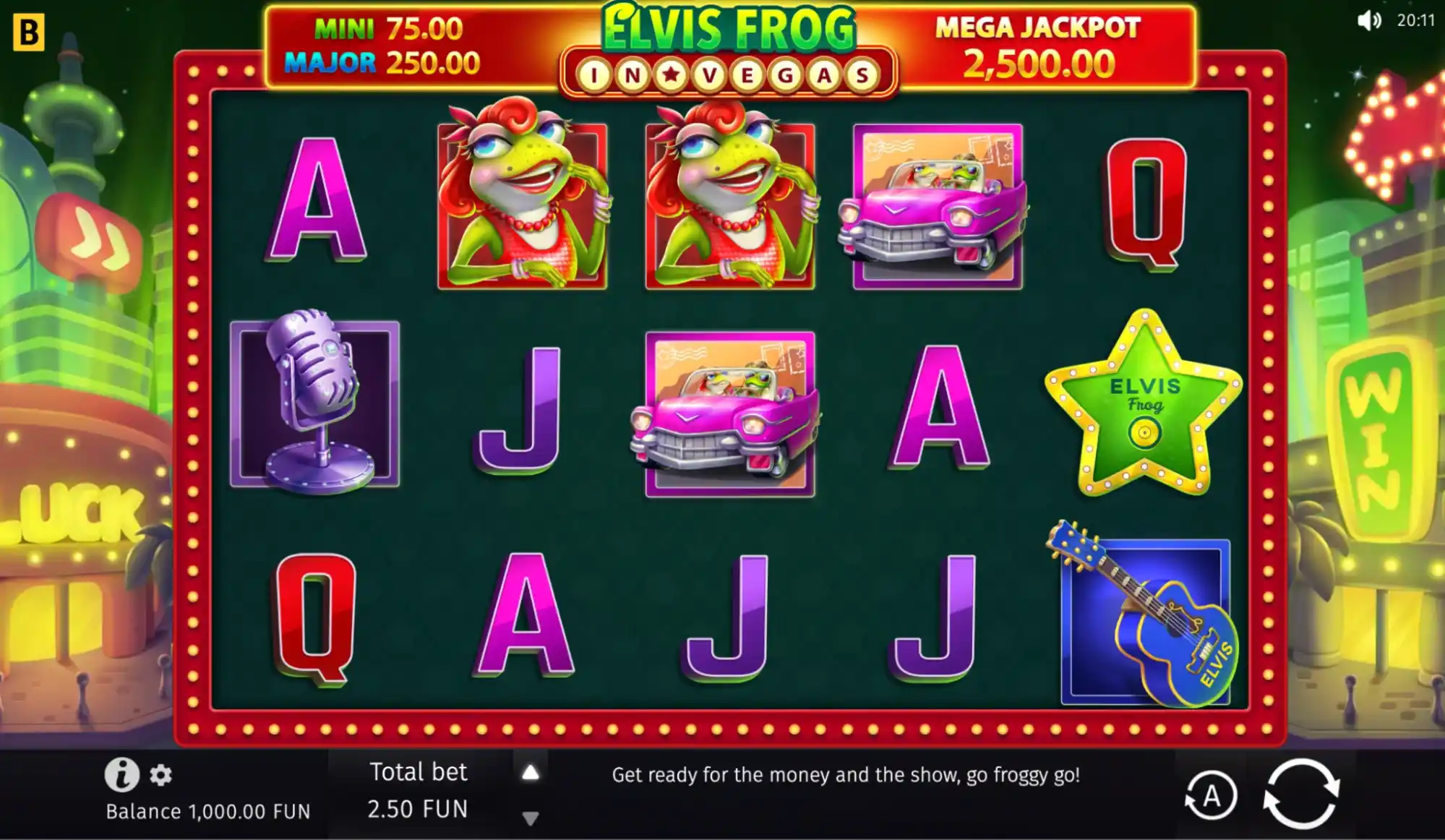 elvis frog in vegas slot